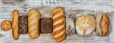 Fresh gluten free bread on a wooden surface in provence style