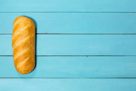 Fresh gluten free bread on blue backgroundの写真素材