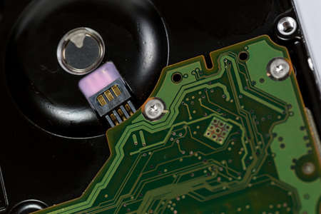 Computer hard drive for storing large amounts of informationの写真素材