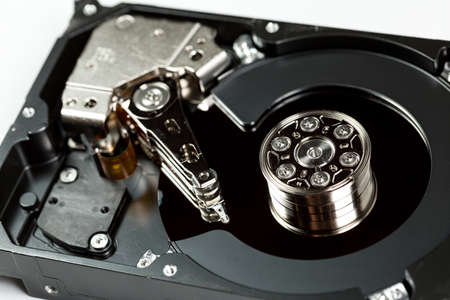 Computer hard drive for storing large amounts of informationの写真素材