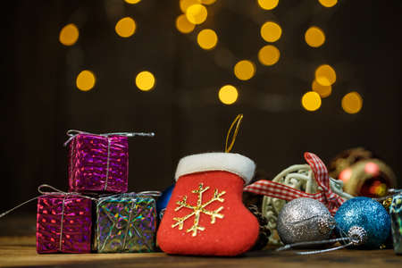 Beautiful Christmas toys on the Christmas tree, Christmas decorationsの写真素材