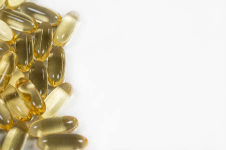 Omega 3 vitamins for health, fish oil, dietary supplement