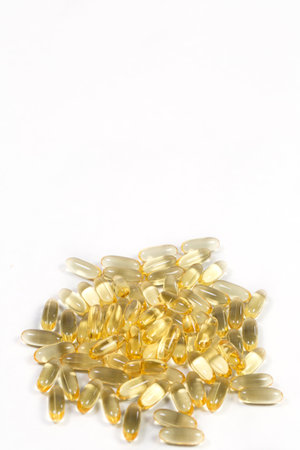 Omega 3 vitamins for health, fish oil, dietary supplementの写真素材