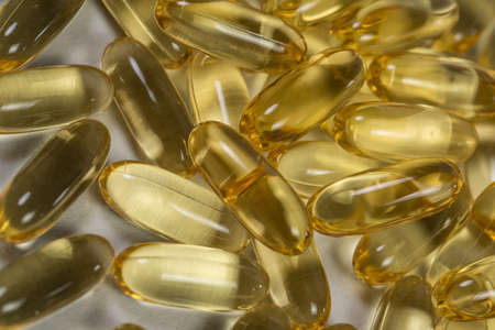 Omega 3 vitamins for health, fish oil, dietary supplement