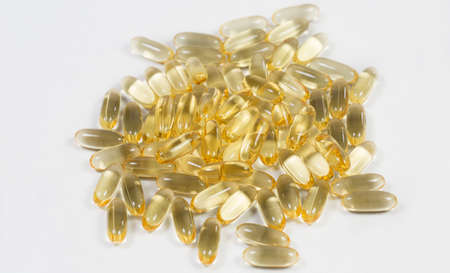 Omega 3 vitamins for health, fish oil, dietary supplementの写真素材