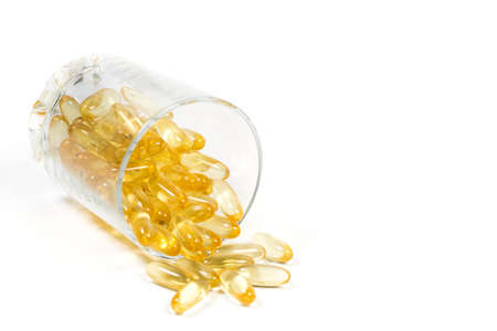 Omega 3 vitamins for health, fish oil, dietary supplementの写真素材
