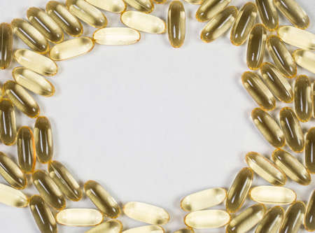Omega 3 vitamins for health, fish oil, dietary supplementの写真素材