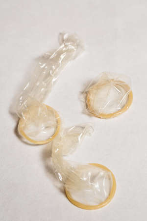 Condom in man's hand, contraception, health safety, safe loveの写真素材