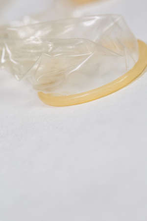 Condom in man's hand, contraception, health safety, safe loveの写真素材