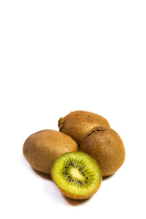 Fresh and tasty kiwi on a white backgroundの写真素材