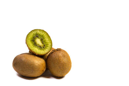 Fresh and tasty kiwi on a white backgroundの写真素材