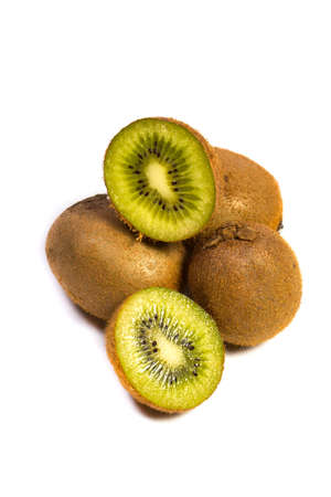Fresh and tasty kiwi on a white backgroundの写真素材