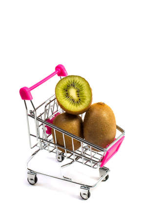 Fresh and tasty kiwi on a white backgroundの写真素材