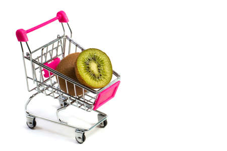 Fresh and tasty kiwi on a white backgroundの写真素材
