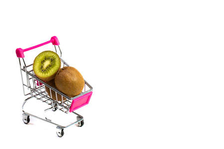 Fresh and tasty kiwi on a white backgroundの写真素材
