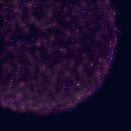 Beautiful digital globe 5g internet connection. Light rays. Cyber space. Data protection. 3D...