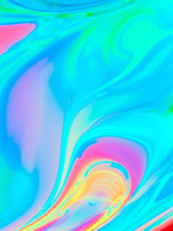 Fluid abstract curves background illustration. Vibrant liquid marble colorful abstraction. 3D...