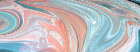 Fluid abstract curves background illustration. Vibrant liquid marble colorful abstraction. 3D...