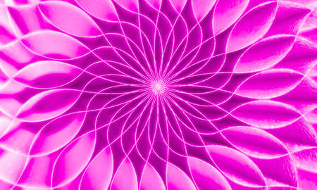 Three-dimensional textured wavy paper sheets are collected in a flower bud. 3D illustration, 3D rendering.の写真素材