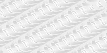 Diagonal ring-shaped simple white abstract pattern. 3D rendering, 3D illustration.の写真素材