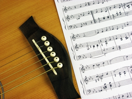 Notes on a guitar                     の写真素材