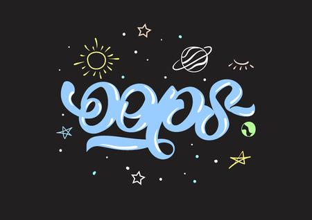 Oops in lettering style with space illustrations. Design for T-shirt.のイラスト素材