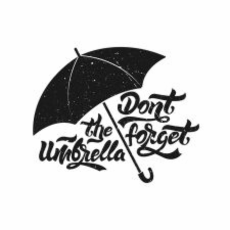 Umbrella icon. Don't forget the umbrella . Umbrella with lettering with grangeのイラスト素材
