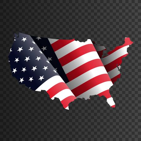 Realistic usa flag map isolatedのイラスト素材