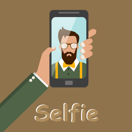 hipster style photo selfie .のイラスト素材