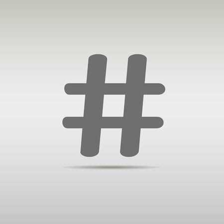 black hashtag icon with shadow. isolated on grey background.のイラスト素材