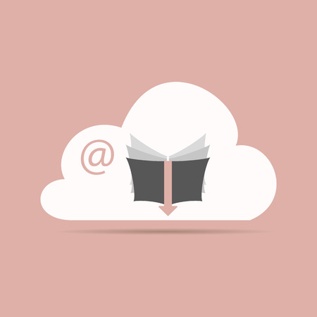 download books on the internet through the cloudのイラスト素材