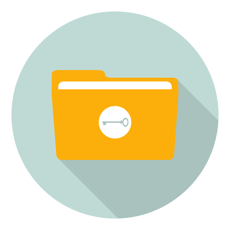 folder icon with a key. security, closed, secretのイラスト素材