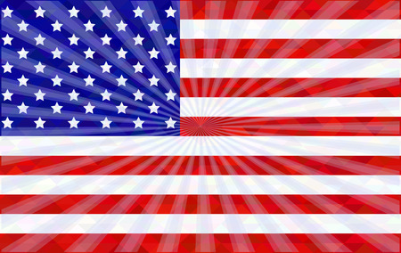 American flag with raysのイラスト素材