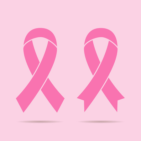 set of Pink Ribbonのイラスト素材