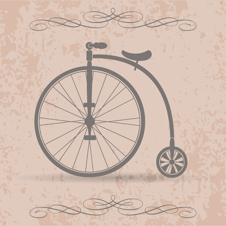 Old high wheel bicycleのイラスト素材