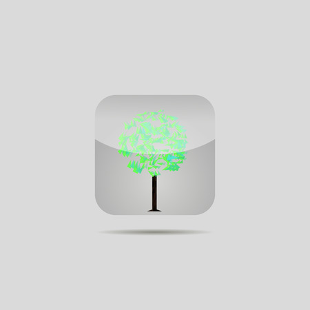 green tree buttonのイラスト素材