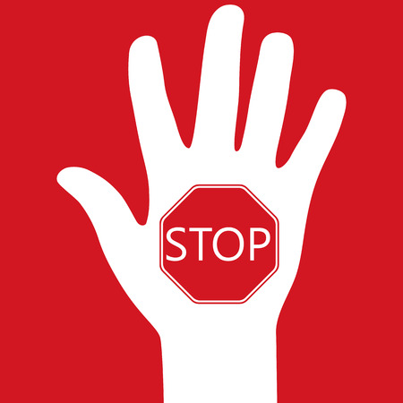 hand with a prohibition sign stopのイラスト素材