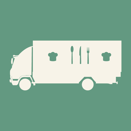 truck food in flat designのイラスト素材