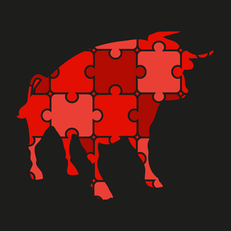bull icon of puzzlesのイラスト素材