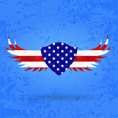 wings heraldry eagle Creative background abstract patriotism. USA Happy Independence memorial Day Patriotのイラスト素材