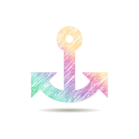Anchor logo painted in the colors of the rainbowのイラスト素材