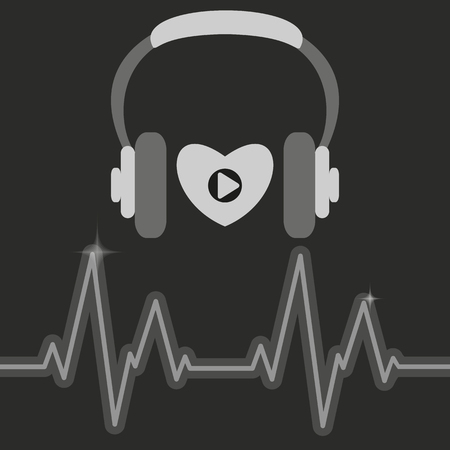 logo heart beats to the rhythm of musicのイラスト素材