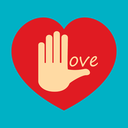 hand heart gesture headerのイラスト素材