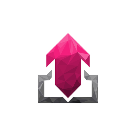 Success business arrow boost up logo. low poly in trianglesのイラスト素材