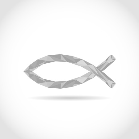 fish. Christian symbol. low poly design in trianglesのイラスト素材