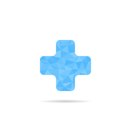 Cross icon design. low poly design in trianglesのイラスト素材