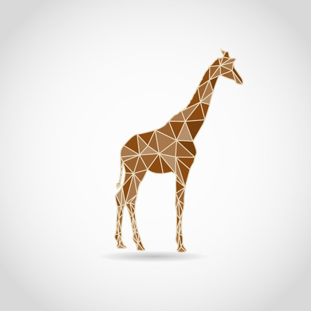 Polygonal Giraffe in low poly designのイラスト素材