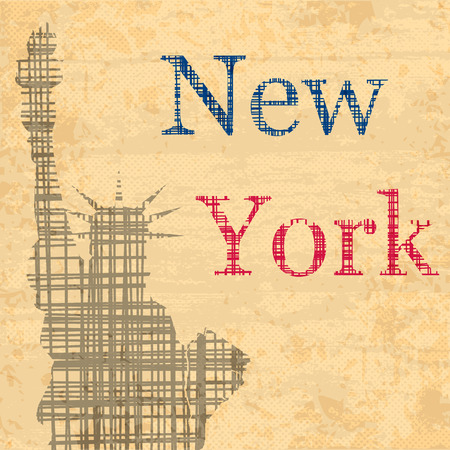 New York background painted in linesのイラスト素材