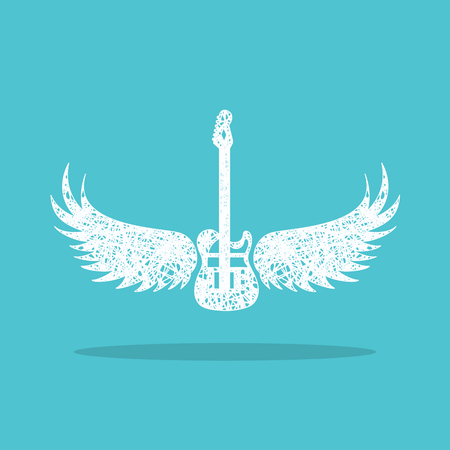 Wings with guitar logo for webのイラスト素材