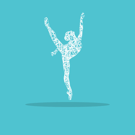 Silhouette of a dancing girl in a balletのイラスト素材